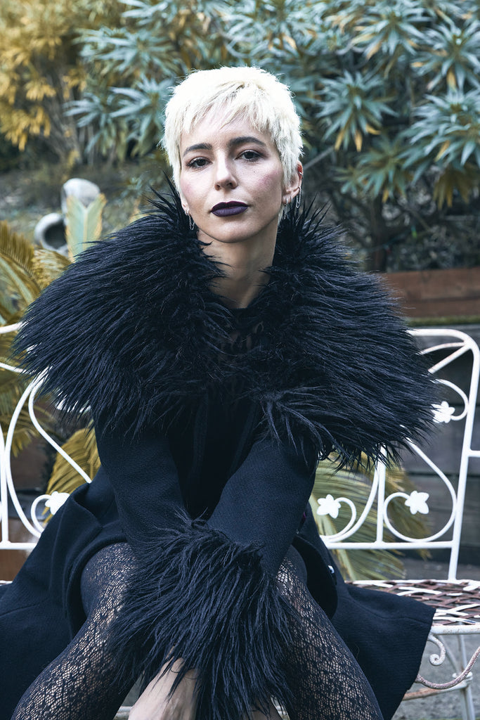 Black coat with faux fur