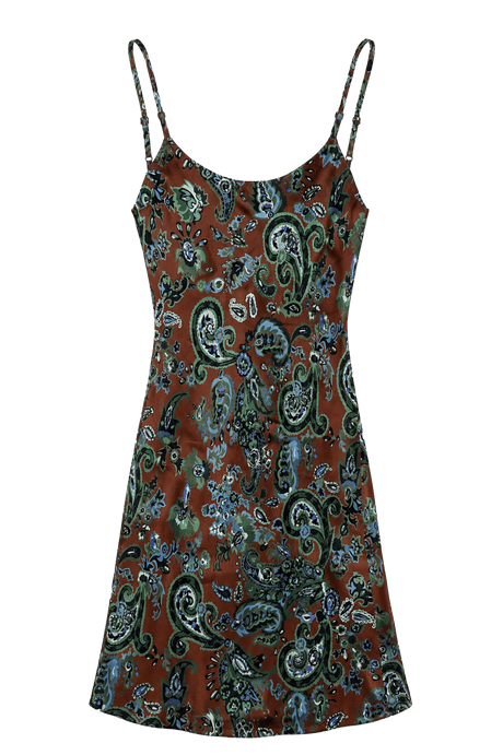 🤎 Brown Paisley Silk Dress - PhilineSF🤎 Brown Paisley Silk Dresswomens Dresses