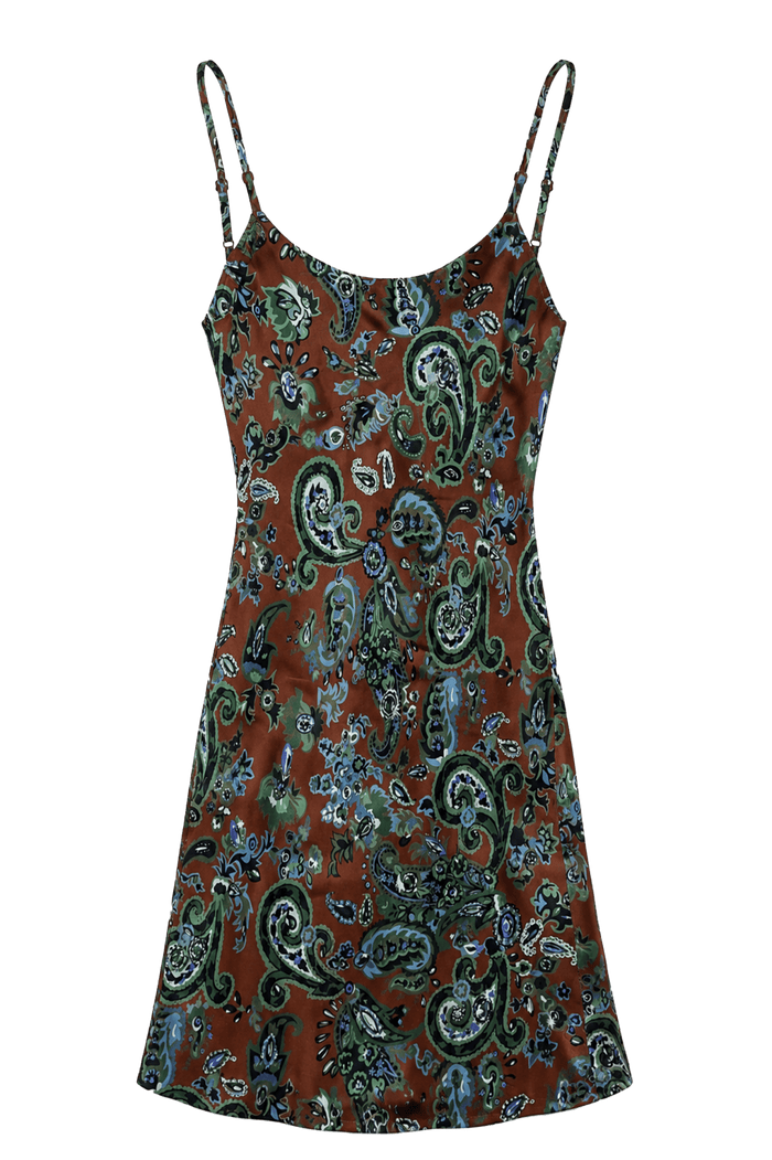 🤎 Brown Paisley Silk Dress - PhilineSF🤎 Brown Paisley Silk Dresswomens Dresses