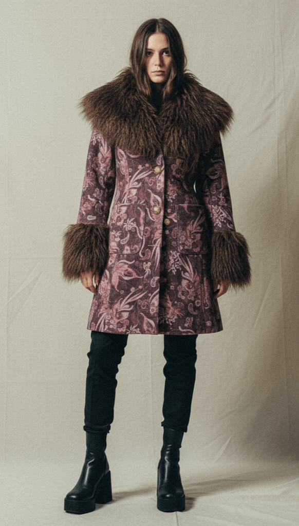 🌸 Kashmir Feather Coat - PhilineSF🌸 Kashmir Feather Coatwomens coats