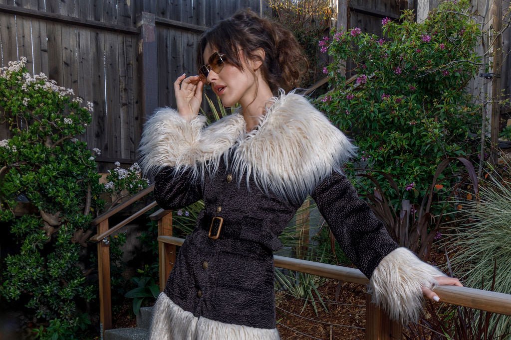 Patsy Coates Western Mod Faux Fur Coat – Limited Edition Boho Outerwear – PhilineSF