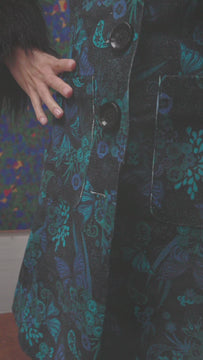 Blue print pennylane coat
