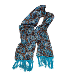 Printed boho retro stye 100% silk groovy scarf 
